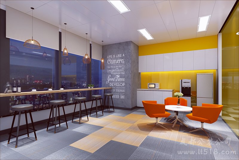 傳媒公司辦公室飲品區設計效果圖