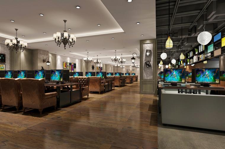 網(wǎng)咖大廳裝修設計效果圖