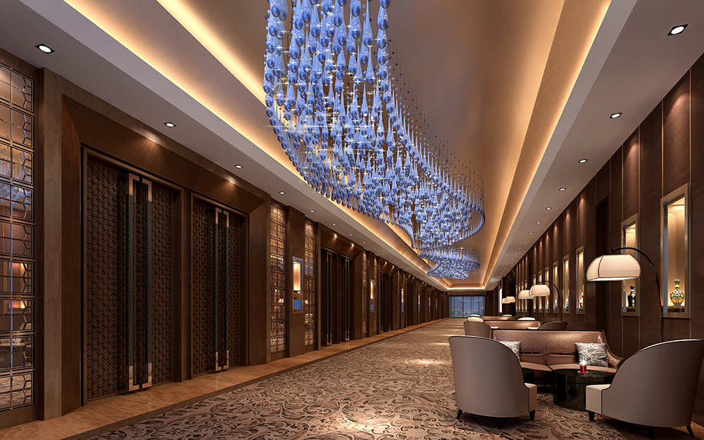 酒店宴會(huì)廳過道裝修效果圖