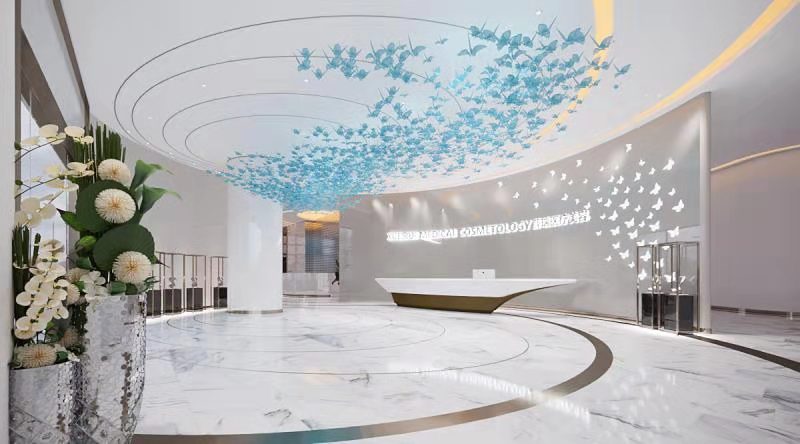 大氣高端整形醫院大廳裝修效果圖