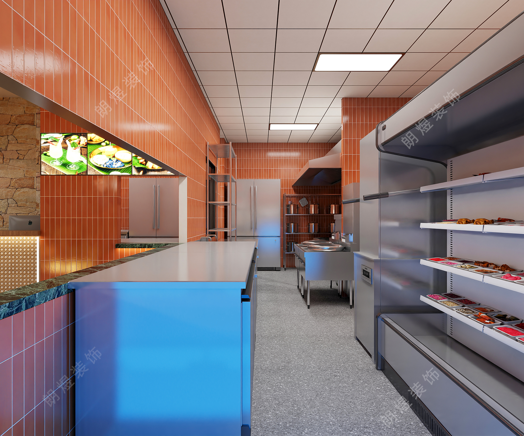 成都麻椰泰辣火鍋店設計裝修效果圖-后廚