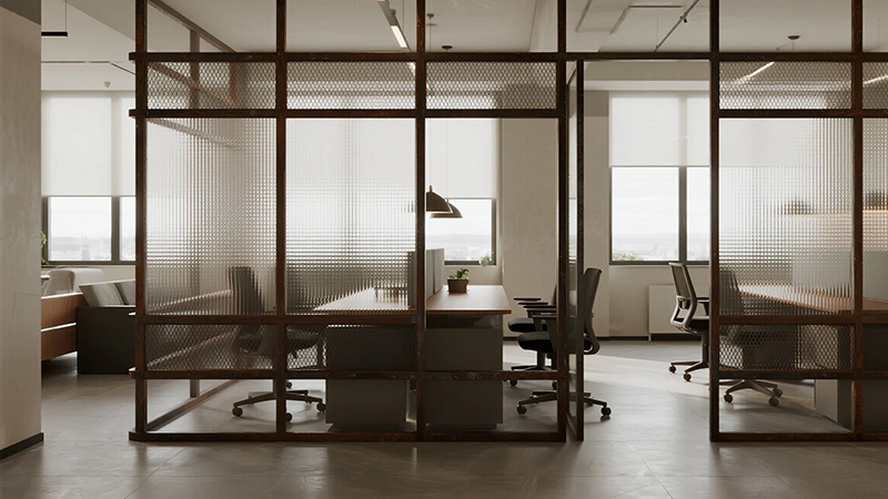 辦公室金屬網隔斷設計