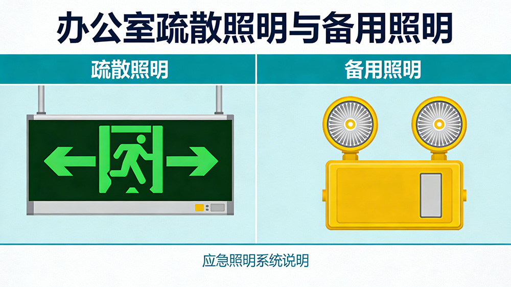 辦公室疏散照明與備用照明說明